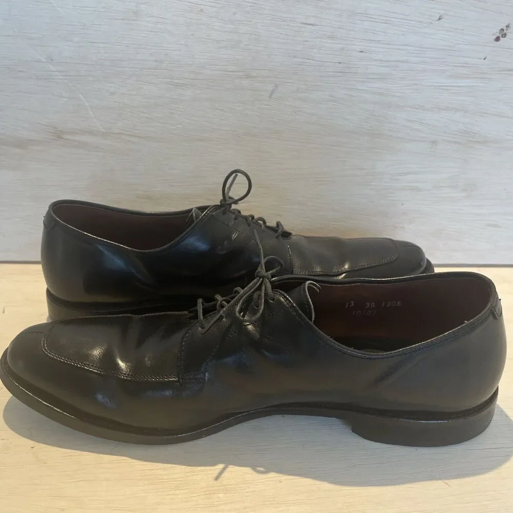 Allen Edmonds Mens Size 13 Black Leather Dress Shoe Delray Oxford Lace Loafer